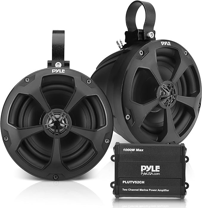 Pyle waterproof off-road speakers with amplifier